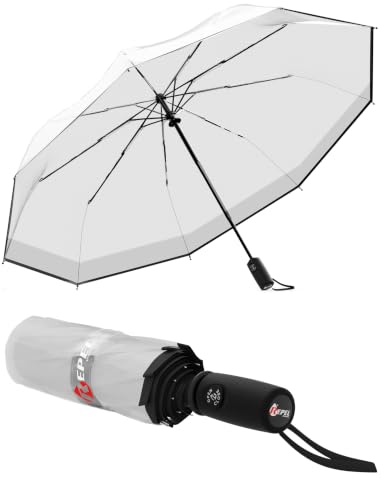 Image of Repel Windproof Travel Umbrella - Compact & Withstands Winds up to 100MPH, Strongest Premium Auto Folding Umbrella for Rain and Sun - Durable, Light & Portable for Women & Men, Fits Backpacks & Cars