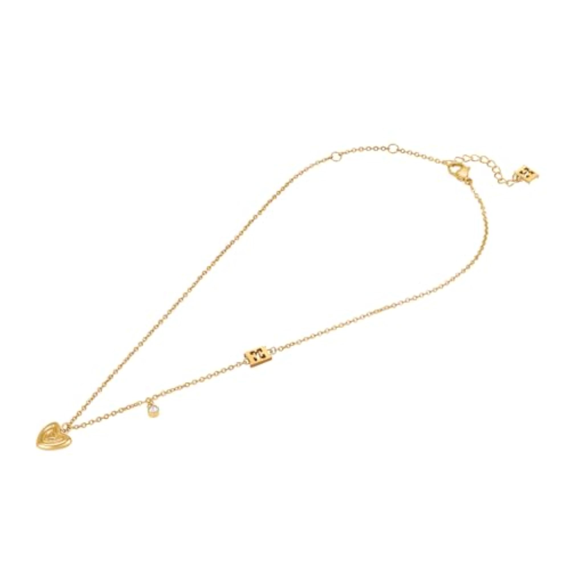 Women's Adjustable Gold Plated Heart Necklace, Gift for Her
