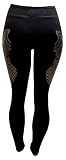 sports and more of las vegas Black & Silver Rhinestone Angel Wings Black Leggings (S)
