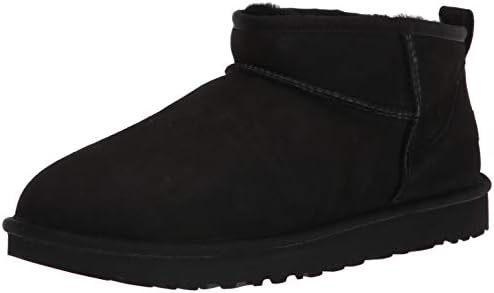 UGG womens Classic Ultra Mini Ankle Boot, Black, 8 US
