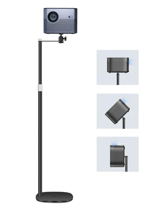 Projector Mount, Universal Projector Stand Height Adjustable 35" to 50" with 360° Angle Rotation, Space-Saving, Compatible with Projectors Vlog DVR Cameras, for Home Office Outdoor Movie
