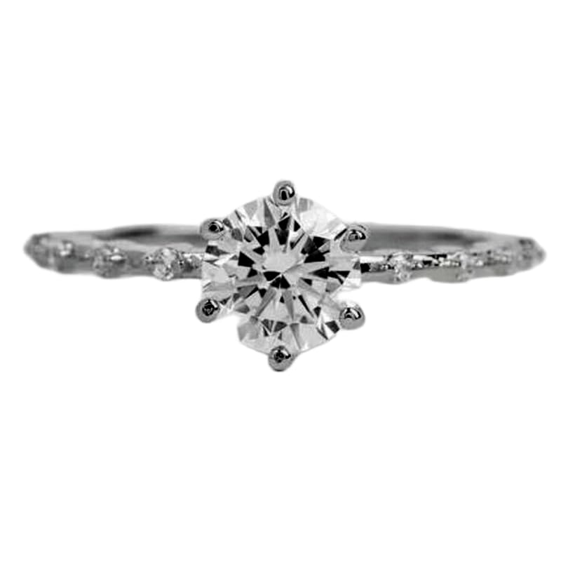 Bague en moissanite transparente et argent 925 imposante