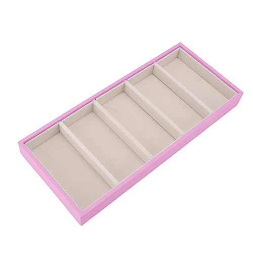 JYCRA Estuche para Gafas de 5 Rejillas, Caja de Almacenamiento Multifunción con Soporte para Gafas de Sol, Ahorro de Espacio, 5 Ranuras (Rosa)