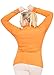 Women's Plus Size Long Sleeve Turtleneck Orange 3X