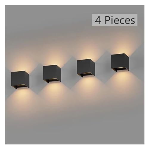 Lámpara de pared LED IP65 impermeable para exterior e interior aplique blanco cálido pack de 4 3