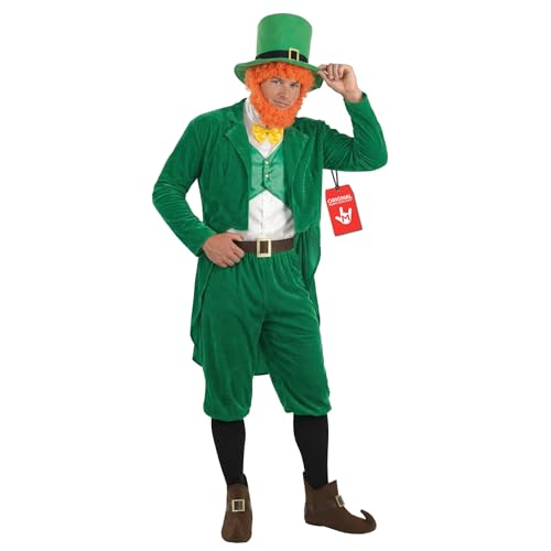 Fun Shack Disfarce irlandês homem, disfarces duende, disfarces de São Patrício, disfarce carnaval homem, verde, M