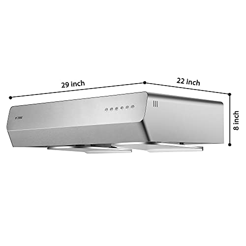 Fotile Pixie Air Uqs3001 30” Stainless Steel Under Cabinet Range Hood, 800 Equiv. Cfm Kitchen Over Stove Exhaust Vent With Led Lights Dual Ac Motors And Mechanical Buttons #TOP1