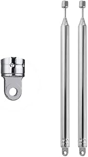 Vecys Radio Antenna,FM Portable Telescopic Antenna for TV Radio DAB FM/AM Stereo Reception,8 Section(2 pcs)