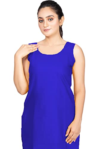 Image of Women's Cotton Long Camisole for Kurti /Suit Slip /Long Inner /Samij for Women Sameej /Knee Length Inner Wear /Sameez /Kurti Slip /Round Neck /Invisible