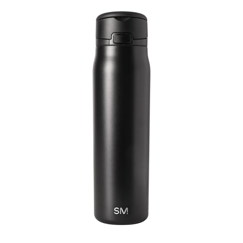 Simple Modern Mesa Loop Water Bottle with Straw | 30oz Cup Holder Friendly Insulated Stainless Steel Bottles for Travel, Sports and School | Midnight Black