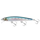 LITTMA California Surf Fishing Lures Saltwater Jerkbait Crankbait Surf Minnow 110 - Metallic Sardine Super Glow & Pearl Pink Belly Glow Lures for Halibut & Striper Fishing