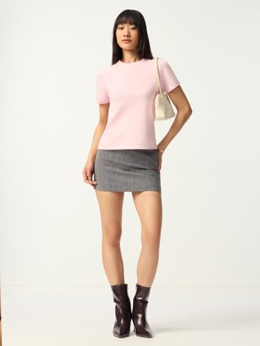 Image of The Souled Store Casual Classics: Women and Girls Short Sleeves Spread Collar Solid Cotton Regular Fit Breathable Lightweight Trendy Everyday T-Shirt