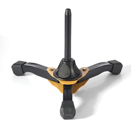 HURRISE Flute Clarinet Stand, Tripod Stand Holder Portable Foldable Tripod Stand for Clarinet Flute Oboe Wind Instrument Non slip Lightweight Holder Stand Clarinet Accessories (Metal 2)