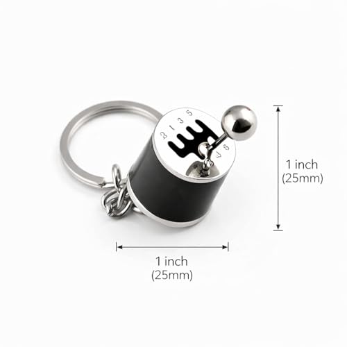 Image of 6 Speed Manual Gear Shift Keychain Metal Car Gearbox Keyring with Moving Shifter Lever - Mini Stick Shift Key Chain Toy Accessory for Car Lovers, Bike Enthusiasts & Gifting