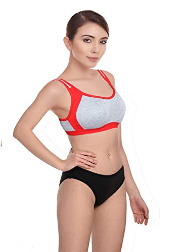 Image of She Wears Full Coverage Sports Combo Bra Panty Set for Women /Girls