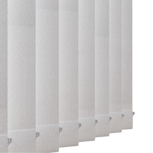 MADE TO MEASURE VERTICAL BLIND REPLACEMENT SLATS LOUVRES by Homesmart Blinds - 89mm 3.5 - FULL RANGE (DIM OUT) (Feather Weave White)