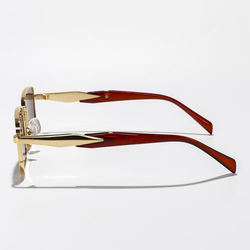 Fashion Square Sunglasses with Metal Bridge Retro Unisex Shades for DrivingTravel Daily Stylish Wear UV4003