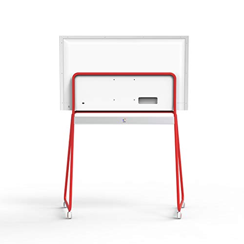 Vibe 55'' Interactive Whiteboard Portable Stand, Four Lockable Wheels, Sleek Design for The Modern Office or Classroom (Red)