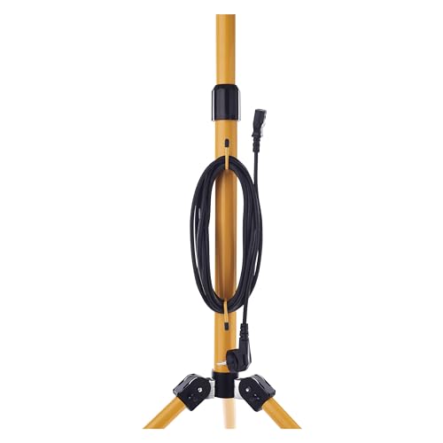 EMOS ZS9510 Stativ für 2 Strahler, Ständer für 2 Halogen- oder LED-Scheinwerfer, Gelb, 14 x 12 x 63 cm