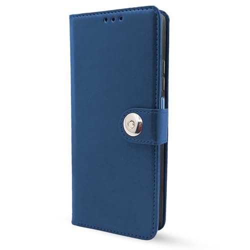 Image of Pikkme Moto G24 Power Flip Cover Leather Finish | Inside TPU with Card Pockets | Wallet Stand and Shock Proof | Complete Protection Button Flip Case (Blue)