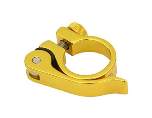 Alloy Seat Post Clamp Outer Diameter 28.6mm Quick Release, Multiple Colors (Yellow)