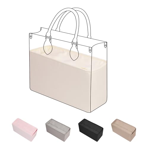 DGAZ Jedwabny organizer na ramię pasuje do LV OnTheGo PM/MM/GM, magnetyczne zamknięcie, lekkie i idealne dopasowanie, elegancka wkładka do torby (Craie, MM)