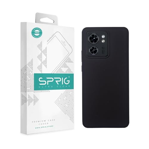 Image of SPRIG Compatible with Moto Edge 40 Premium SilkTone (Liquid Silicone) Back Cover Drop Tested Shock Proof Mobile Case for Men, Women, Boys and Girls with Camera Protection (Black)