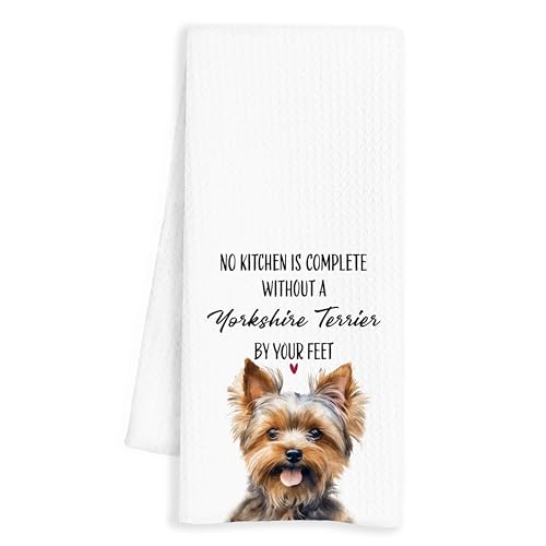 INDAJEDN Yorkshire Terrier Dog Gifts Kitchen Towels, Yorkie Gifts for Yorkie Mom Lovers Women, Yorkie Terrier Dog Tea Towels Dish Towels Hand Towels, Yorkie Terrier Dog Kitchen Decor, 16x24 Inch