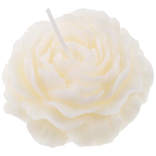 BIUDECO Vela Estilo Rústico y Artístico Aromática sin Humo Forma de Peonía de Color Claro, Cera Perfumada para Ambiente Festivo Adecuado para Festivales y Decoración