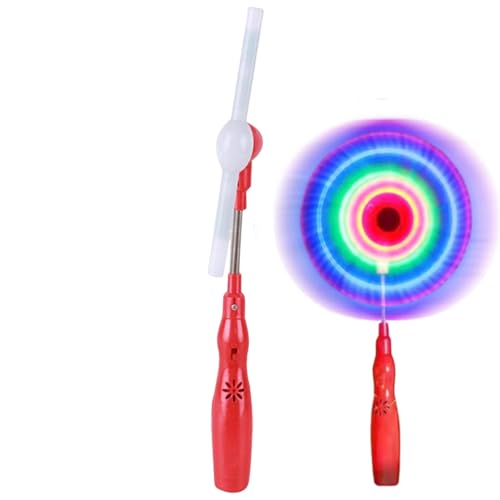 Ventilador De Ventilador Giratorio LED: Luz Giratoria Girando El Juguete De Molino De Viento, Actividades Nocturnas De Grupo De Viento. Peñete Colorido Con Música Para El Patio De Navidad De Cumpleaño