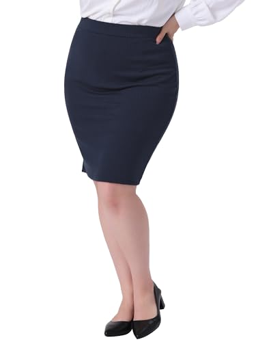 Agnes Orinda Women's Plus Size Bodycon Skirt Mini High Waist Above Knee Basic Pencil Skirt2
