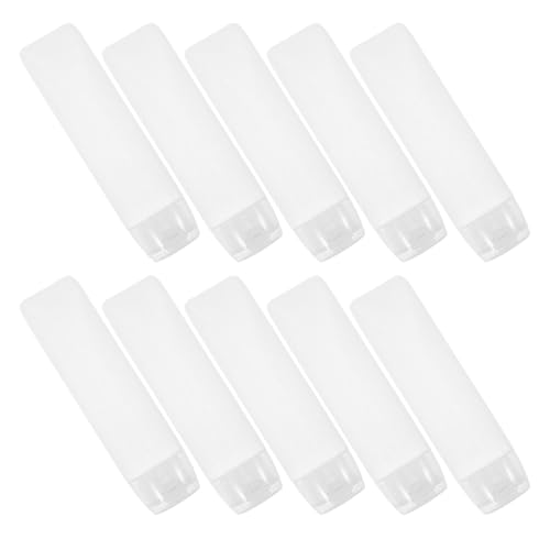 ABOOFAN 10pezzi Tubetti di Plastica Vuoti da Viaggio Flaconi da Ricaricabili con Tappi Scatto Erogatori di Dentifricio Piccole Bottiglie di Plastica per Toeletta Trucco e Detergente