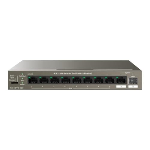 Image of Tenda TEG1110PF-8-120W Gigabit PoE Switch 10 Ports, 8 PoE+ Ports
