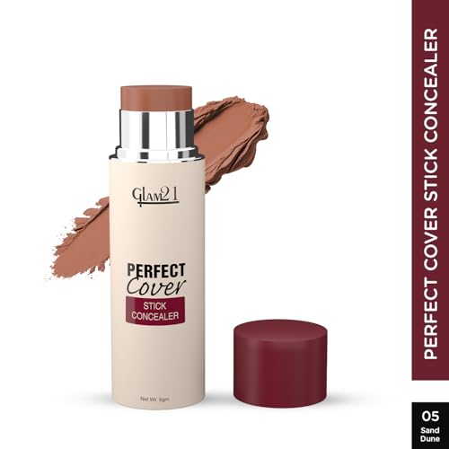 Image of Glam21 Perfect cover stick concealer| Waterproof With Full Coverage |Easily Blendable Concealer | CreamyTexture | Matte Finish | Weightless and breathable Formula | Long Lasting|Sand Dune| 6gm