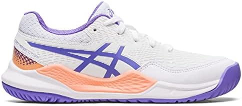 ASICS Kid's Gel-Resolution 9 Grade School Tennis Shoes, 7, White/Amethyst | Image 3
