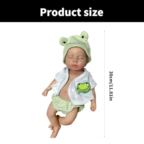 THINCAN Realistische Neugeborene Baby Boy Puppen 12 Zoll Silikonkind Schlafenspielzeug Silicone 12 Zoll Neugeborene Baby Boy Puppen – Bild 4