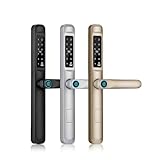 DBGJCV 85/92mm Waterproof Outdoor Fingerprint TUYA WiFi APP Card Code Keyless Smart Electronic Door Lock Aluminum Home(3592,Silver)