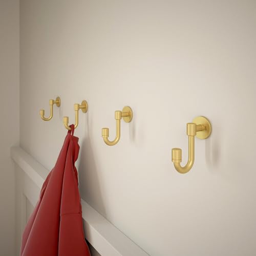 Franklin Brass B47246K-117-C Bar (4-Pack) Single Wall Hooks 1-Prong Coat/Hat Modern Gold Hooks thumb #5