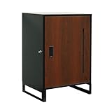 7 Life 宅配ボックス ポスト一体型 置き配 複数投函 スタンドポスト 宅配BOX 簡単設置 大容量 盗難防止 防水 防塵 戸建 屋外 置き型 おしゃれ 北欧 ワンプッシュ施錠 案内ステッカー ワイヤーロック (ブラック×ダークブラウン, C段のみ)