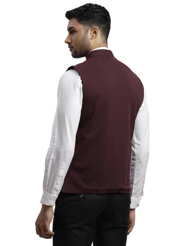 Image of Turtle Men Knitted Terylene Rayon Dobby Print Party Nehru Jacket