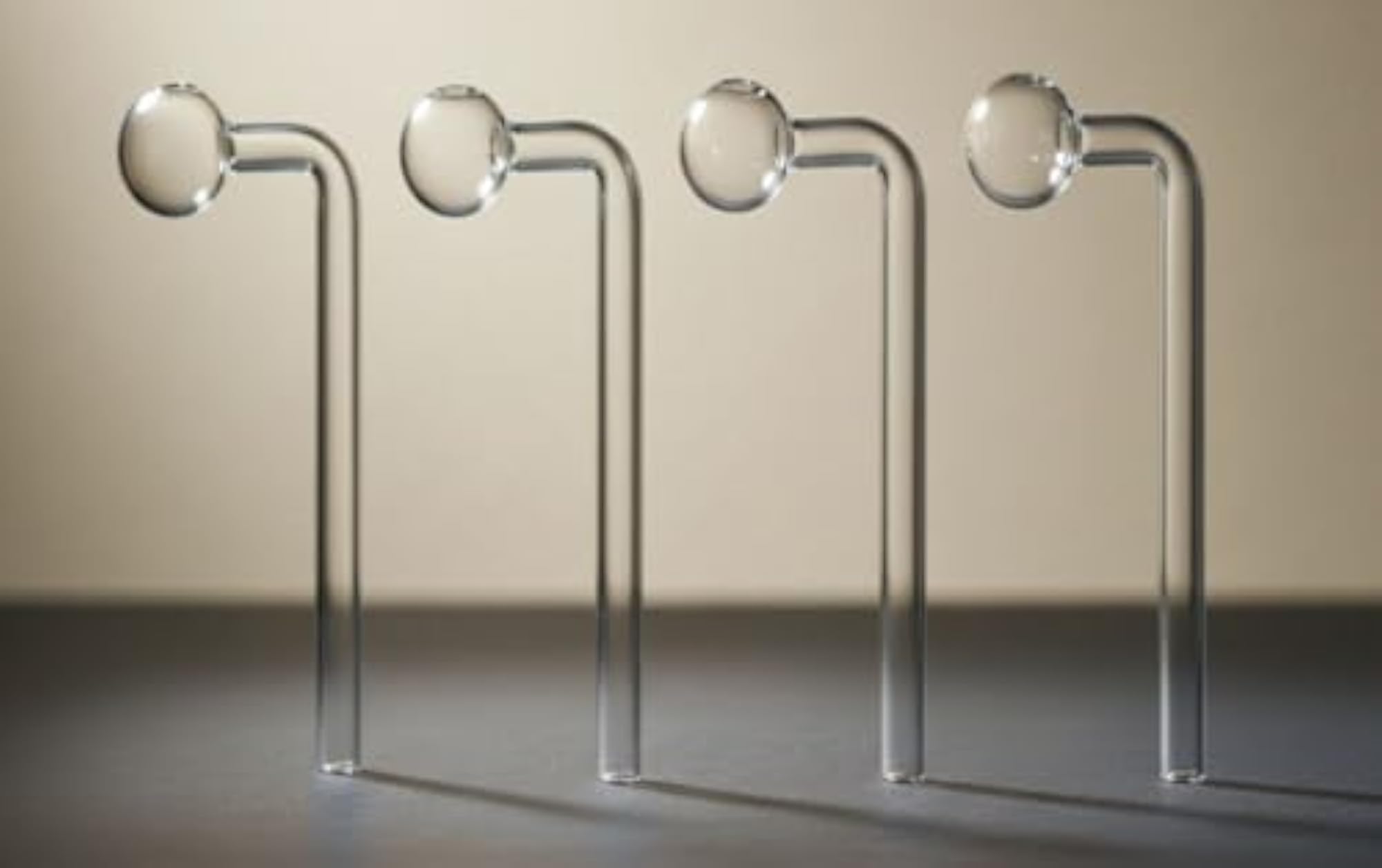 Glass Oil Burner Pipe, 4 Pack Borosilicate Glass