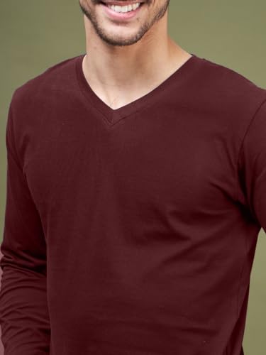 Image of INKKR Men's Solid Plain V-Neck T-Shirt