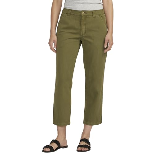 JAG Jeans Women's Chino Tailored Cropped Pants-Legacy, Moss