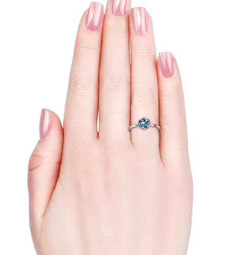 Color-Changing Alexandrite Round Ring – Elegant Vintage Alexandrite Ring – Vintage Style 925 Sterling Silver Engagement Jewelry for Her3