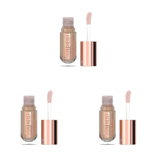 Image of Swiss Beauty Moist Heist Shimmer Lip Oil | Luminous Shine | Hydrating | Lightweight | Shade- 1. Nude Flash, 4.8g (Pack of 3)