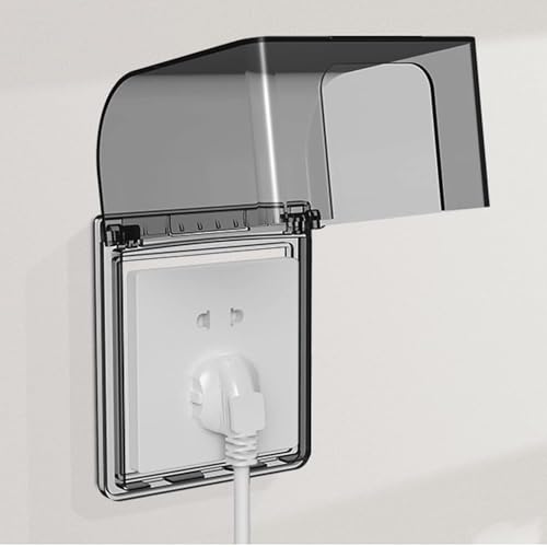 Cache Prise Etanche Electrique Murale,Sortie Couvercle Childproof Clair,Prises étanches Convient pour les Prises de Salle de Bain, Empêcher l'eau D'éclabousser Dans la Prise