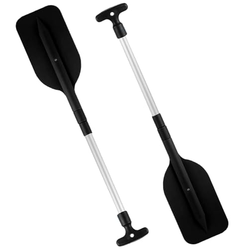 Jorzer Kayak Paddle Telescoping Kayak Paddles Canoe Paddle with Plastic Blades T-Handle Boat Paddle Portable Boat Oars for Canoes, Inflatable Boats, Emergency Boats 2 PCS.