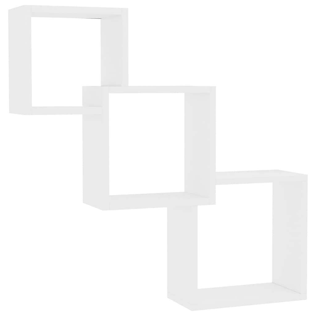 Cube - Mensole sospese, 68 x 15 x 68 cm, in legno, set da 3 mensole sospese, per soggiorno, camera da letto, cucina