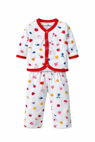 Image of NammaBaby New Born Baby Combo Set Cotton Front Open Full Sleeves Vest- Tshirt Jhabla (6PC) and Unisex Kid's Pajama with Booties (6PC)- Perfect for Your Infants with Cutely Print (12 Pieces)