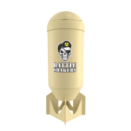 Battle Shakers Bomb Shaker Cup | 590 ml auslaufsicherer Protein-Shaker | Proteinbecher mit Aufbewahrungsfach | spülmaschinenfest | BPA-frei | Wüstensand
